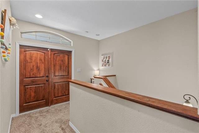 1611 Park Pl, College Station, TX 77840 - entrance foyer featuring light carpet and recessed lighting
