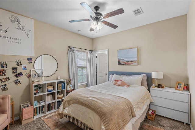1611 Park Pl, College Station, TX 77840 - bedroom featuring carpet flooring and a ceiling fan