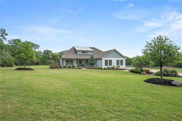 craftsman inspired home with a front yard
