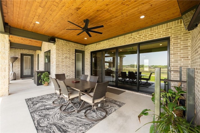 7532 Marys Way, Bryan, TX 77808 - view of patio / terrace featuring outdoor dining area and a ceiling fan