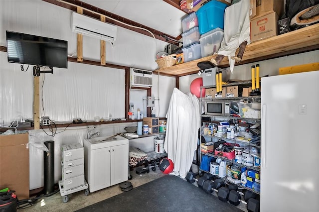 storage area featuring a wall unit AC