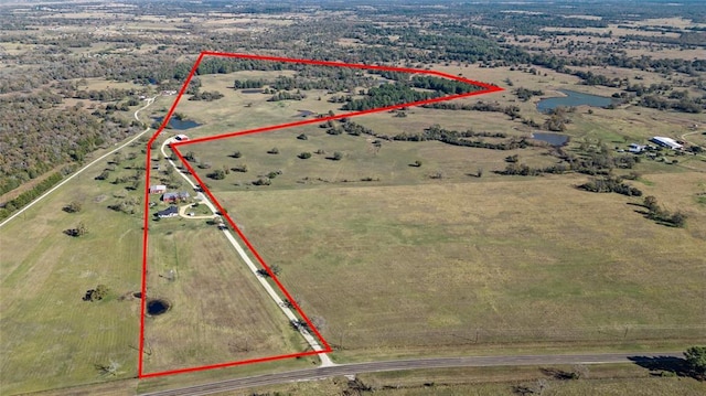 aerial view with a rural view