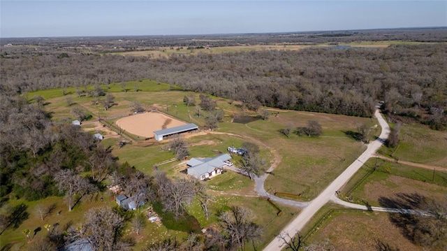 aerial view with a rural view