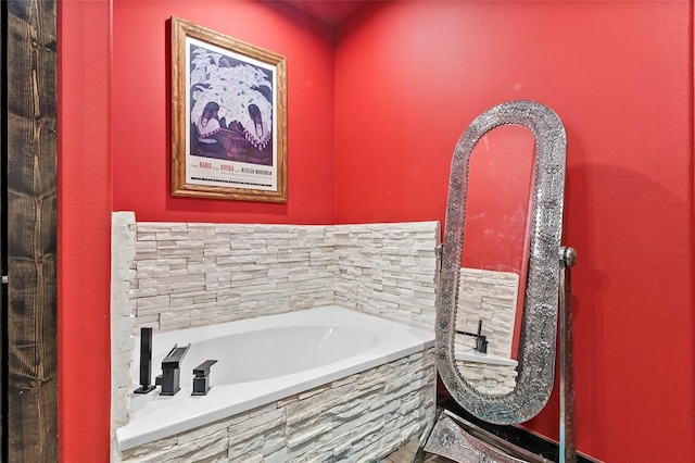 full bathroom featuring a garden tub