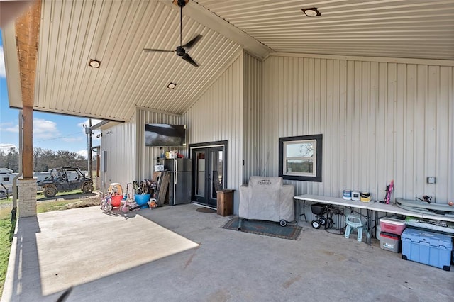 view of patio / terrace with ceiling fan