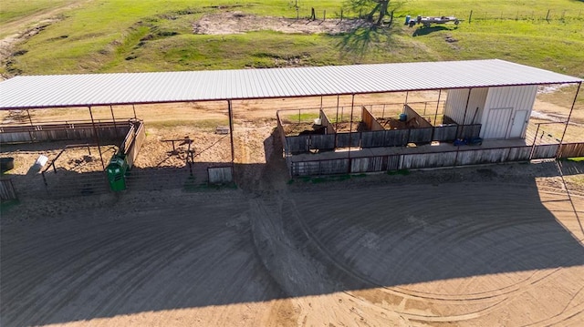 exterior space with a rural view