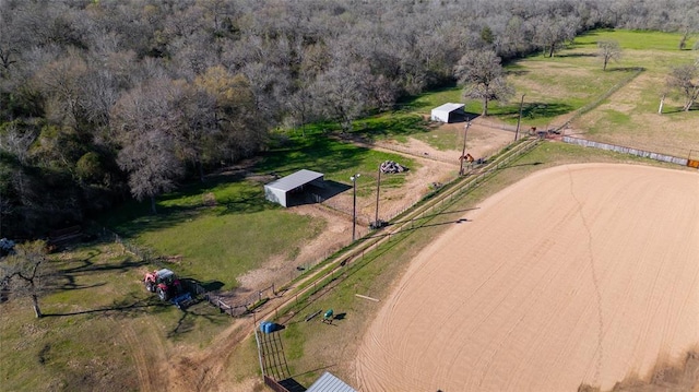 aerial view with a view of trees and a rural view