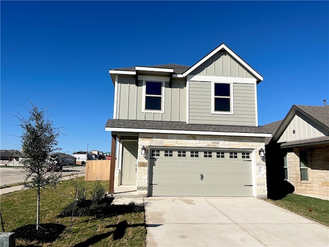 view of front of home with a garage