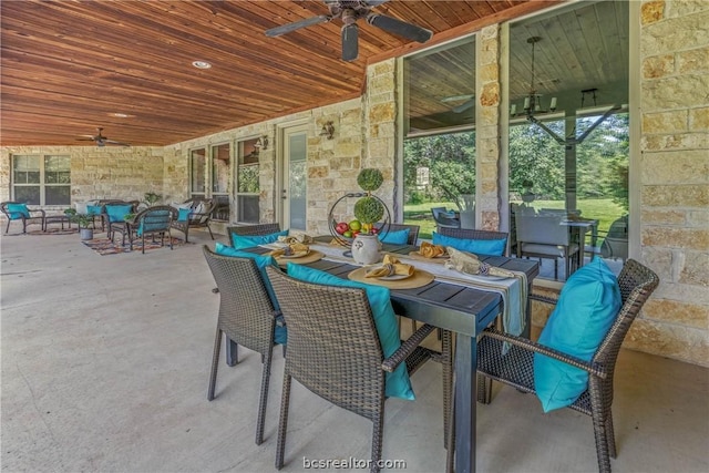 view of patio / terrace featuring outdoor lounge area and ceiling fan