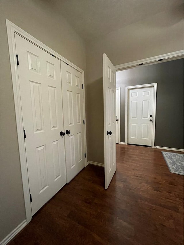 hall featuring dark hardwood / wood-style flooring