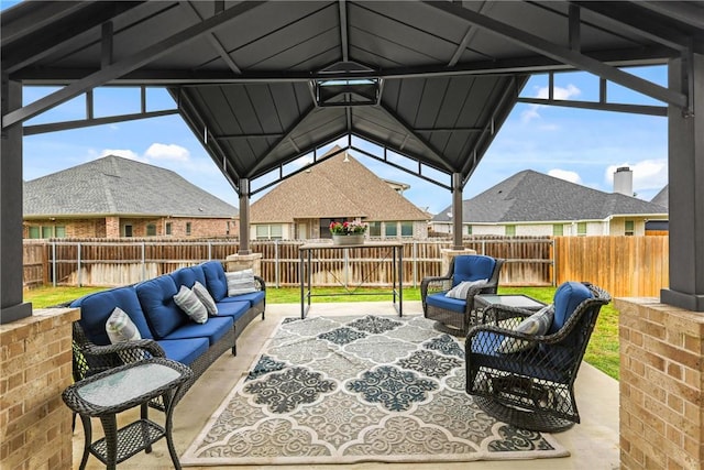 4019 Heru Ct, College Station, TX 77845 - fenced backyard featuring an outdoor hangout area and a patio area
