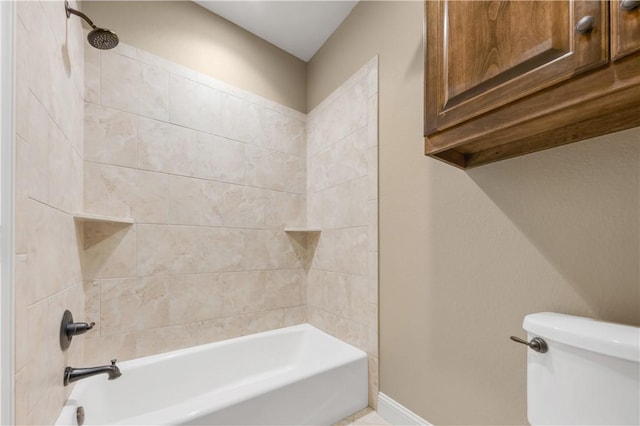 4018 Arboleda Dr, College Station, TX 77845 - bathroom featuring toilet, shower / bathtub combination, and baseboards
