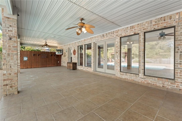 view of patio featuring french doors