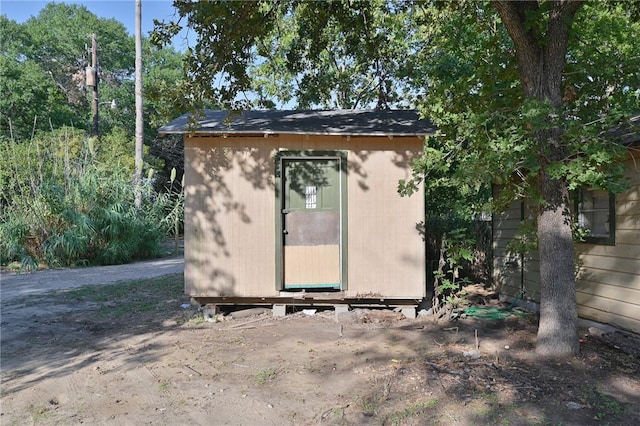 view of shed