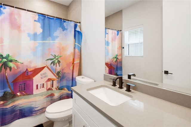293 Estates Cir, College Station, TX 77840 - full bath featuring toilet, vanity, and a shower with shower curtain