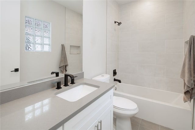 293 Estates Cir, College Station, TX 77840 - bathroom featuring vanity, toilet, bathtub / shower combination, and tile patterned flooring