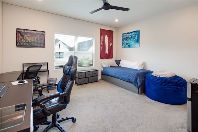 293 Estates Cir, College Station, TX 77840 - carpeted office with ceiling fan and recessed lighting