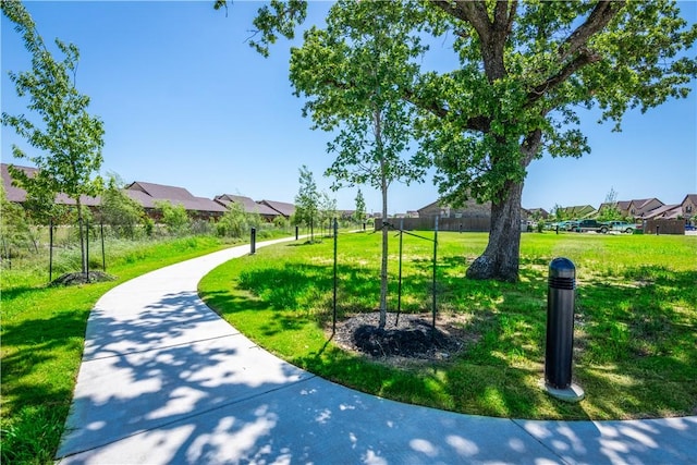 view of home's community with a lawn