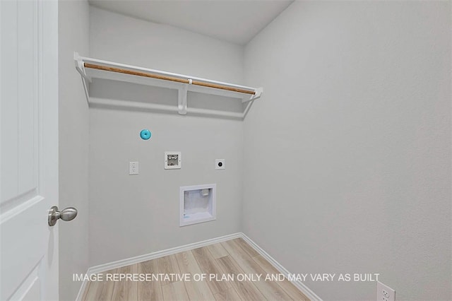 laundry area with washer hookup, hardwood / wood-style floors, and hookup for an electric dryer