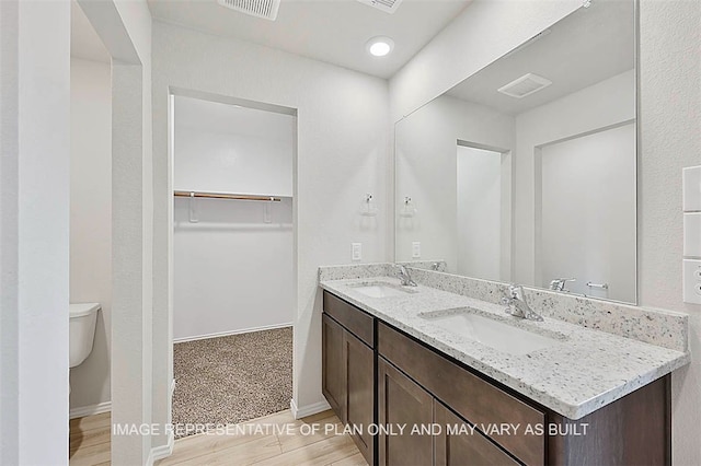 bathroom with toilet and vanity