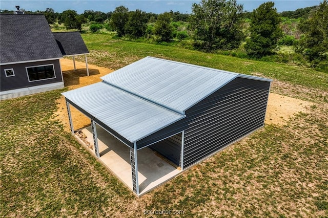 view of entry to storm shelter