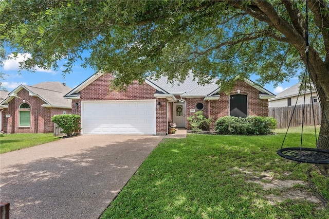 3307 Fredrick Ct, College Station, TX 77845 - view of front facade featuring brick siding, an attached garage, concrete driveway, and a shingled roof