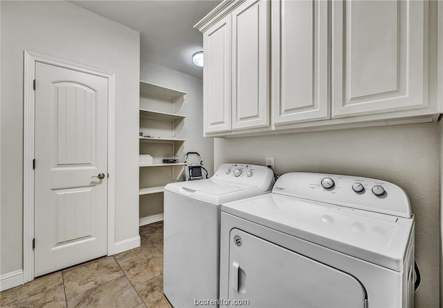 3802 Estes Park, College Station, TX 77845 - washroom featuring light tile patterned flooring, independent washer and dryer, and cabinets