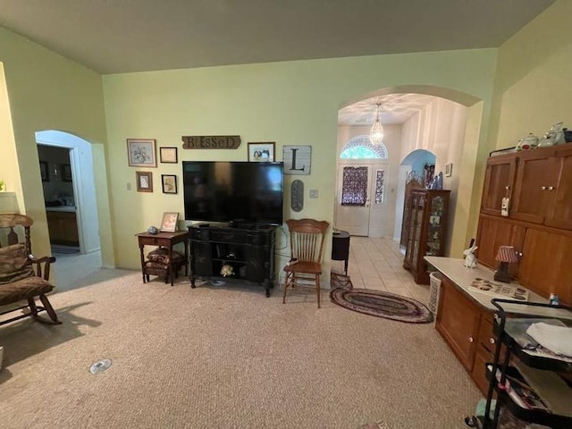 view of carpeted living room