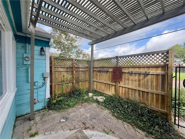 view of patio / terrace with a pergola