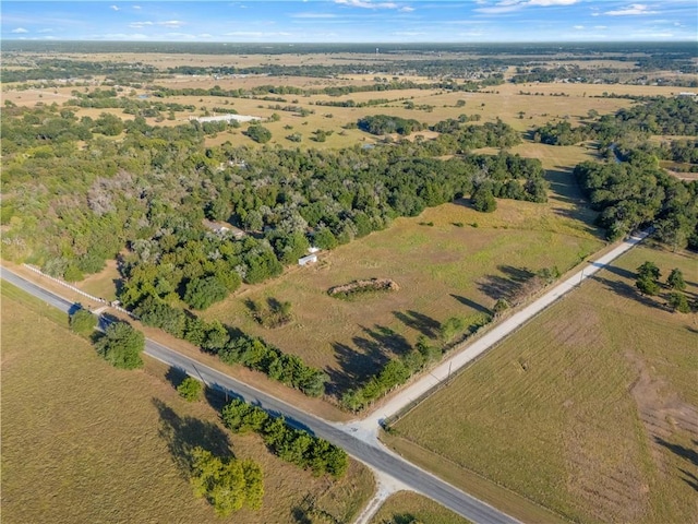 bird's eye view with a rural view