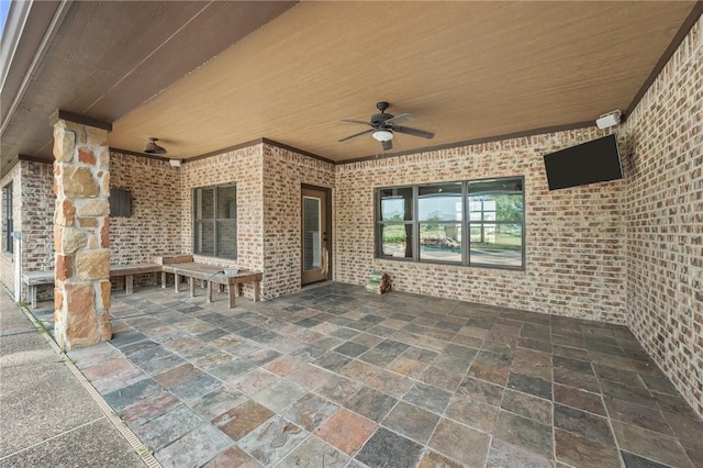 5398 Prairie Dawn Trl, College Station, TX 77845 - view of patio / terrace featuring a ceiling fan