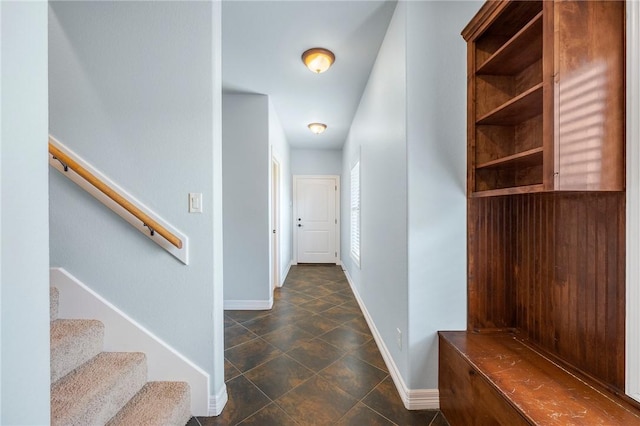 5398 Prairie Dawn Trl, College Station, TX 77845 - hall with stairs and baseboards
