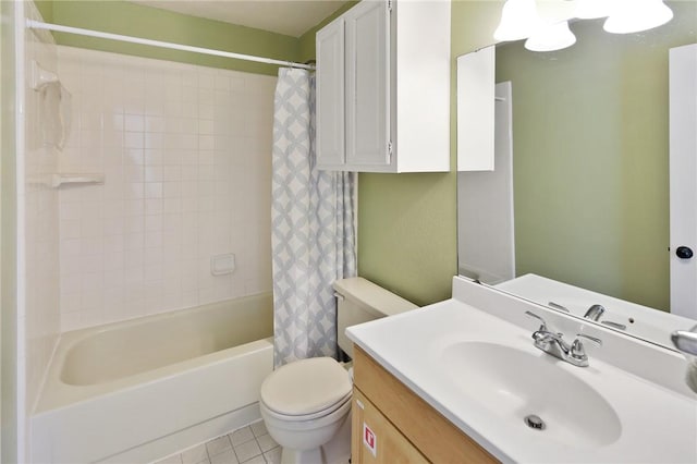1538 Wolf Run, College Station, TX 77840 - full bathroom with toilet, tile patterned floors, shower / bath combo with shower curtain, and vanity