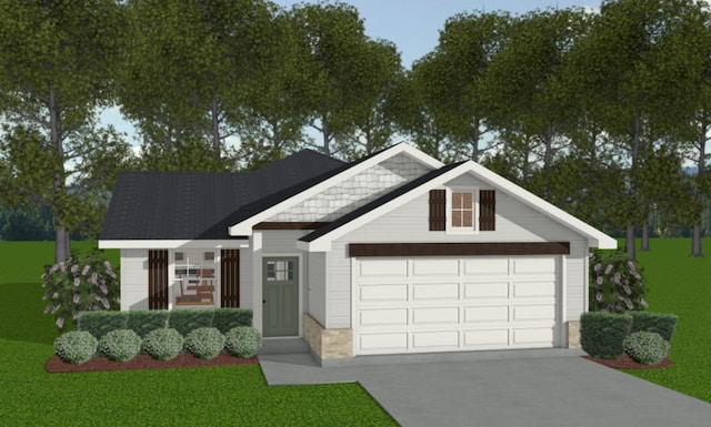 2857 Messenger Way, Bryan, TX 77803 - view of front facade with an attached garage, driveway, and a front yard
