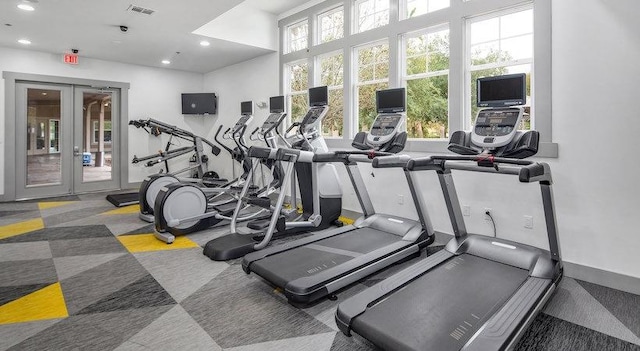 1725 Harvey Mitchell Pkwy S Unit 2433, College Station, TX 77840 - workout area with recessed lighting