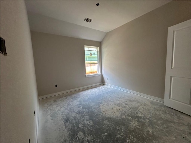 2814 Messenger Way, Bryan, TX 77802 - spare room featuring vaulted ceiling and baseboards
