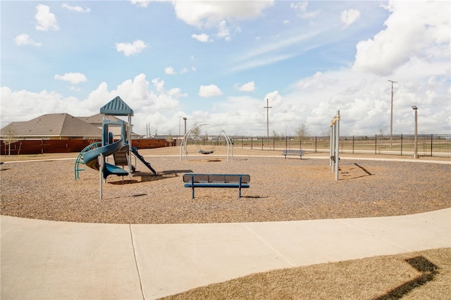 communal playground with fence