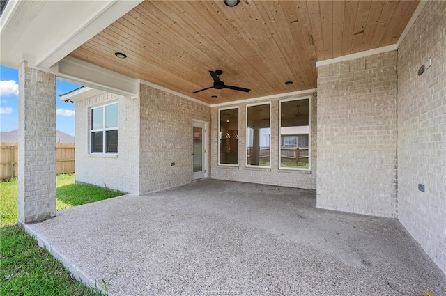 view of patio with ceiling fan