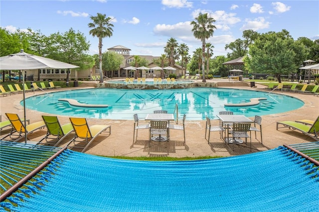 view of pool with a patio area