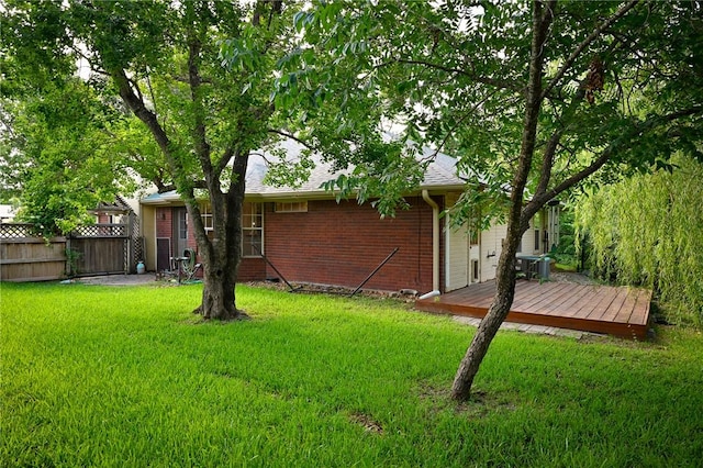 400 Princeton Cir, College Station, TX 77840 - view of yard featuring a deck