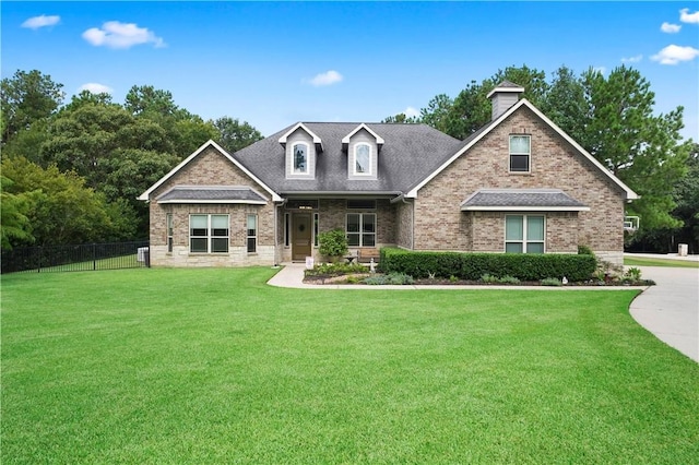 view of front of house featuring a front lawn