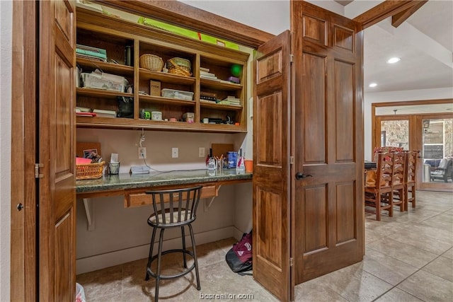 pantry with french doors