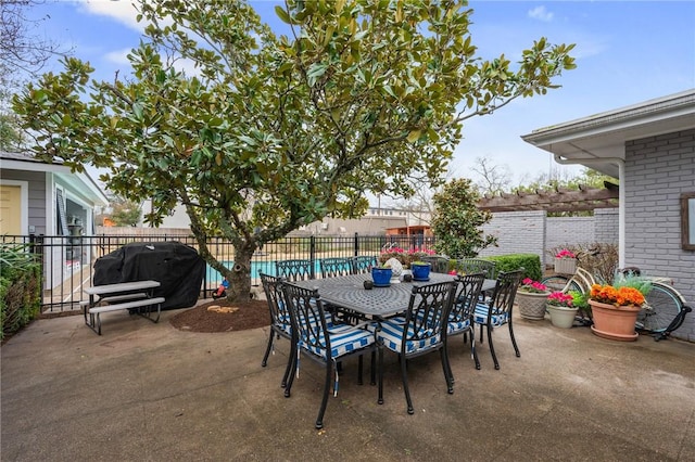 view of patio with a grill