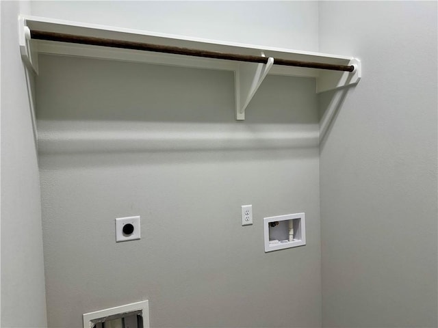 laundry area with hookup for an electric dryer and hookup for a washing machine