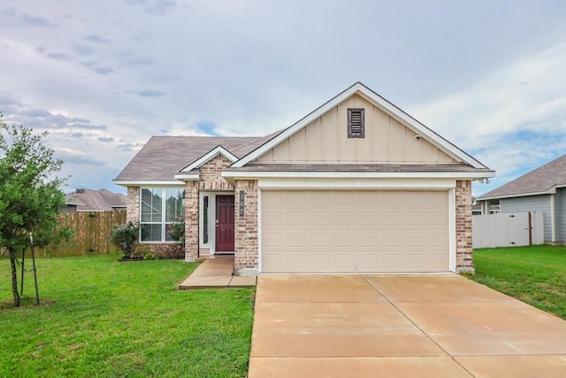 107 Meadow Lake Ct, Navasota, TX 77868 - view of front of house featuring brick siding, board and batten siding, driveway, and a garage