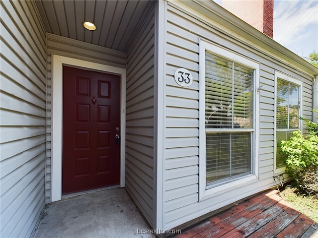 view of doorway to property