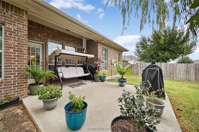 934 Dove Landing Ave, College Station, TX 77845 - view of patio / terrace featuring grilling area and fence