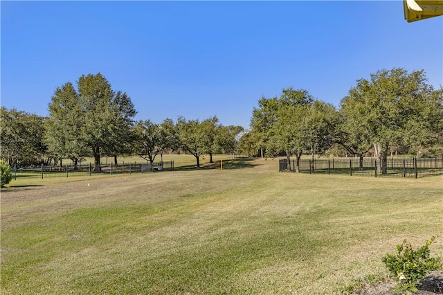 view of yard with a rural view