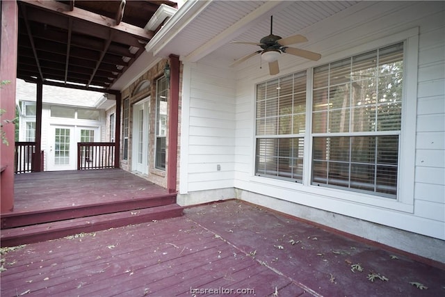 deck featuring ceiling fan