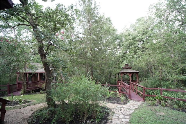 view of yard featuring a gazebo